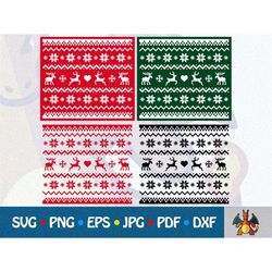 Christmas Sweater SVG Reindeer Nordic Pattern Christmas Tree Clipart Cut Files Instant Digital Download Files vector svg