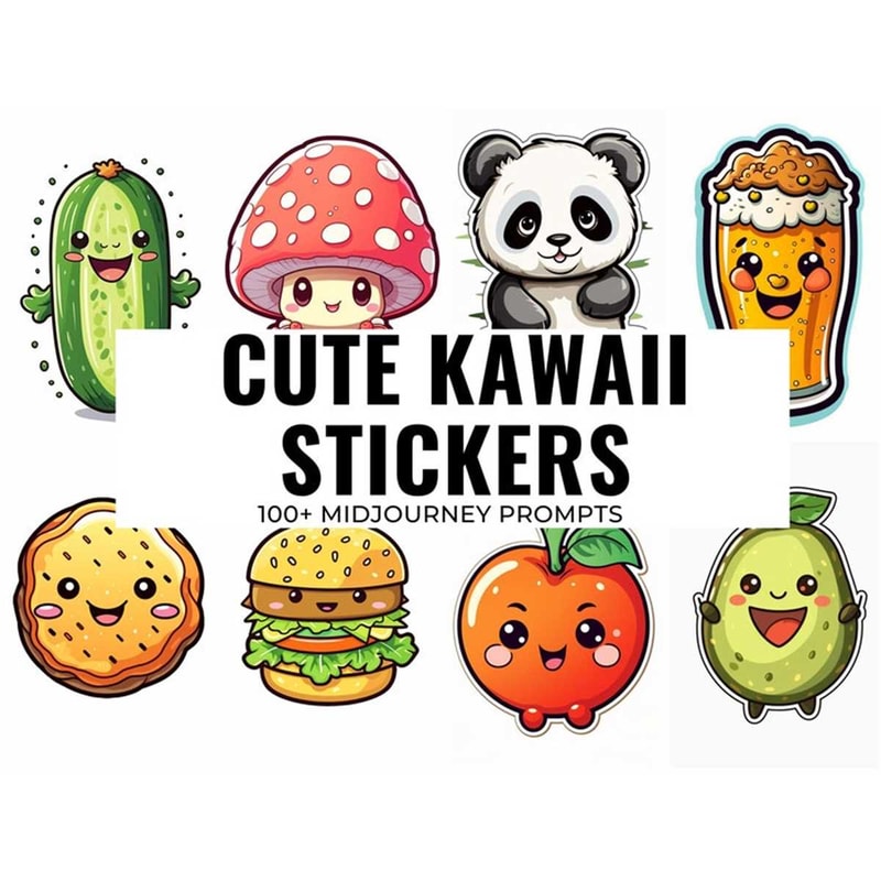 Mid Week Sticker 100 Cute Kawaii Stickers Midjourney Prompt, AI Art, Midjourn | Inspire ...