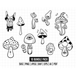 cod1301- mushroom svg, magic mushroom svg, magic mushroom with plants and stars svg design, cottagecore mushroom svg, mu