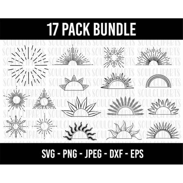 COD174-Sunburst SVG Bundle/ Svg Bundle/Vintage Sunbursts Hal - Inspire ...