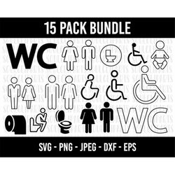 cod775- bathroom svg, restroom symbol svg, restroom sign svg, toilet svg, restroom icon svg, minimal outline bathroom si