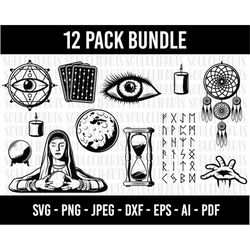 cod752- mystical svg, mystic moon svg, celestial svg bundle, witchy svg, magic svg, mystic cat svg, layered files, svg f