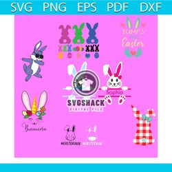 bunny bundle svg, easter svg, bunny svg, bunnicorn svg, easter 2020 svg, jacob svg, sophia svg, easter eggs svg, bump's