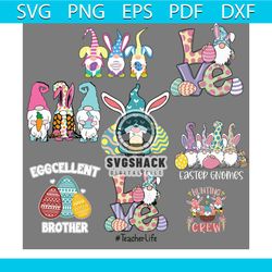 8 designs easter gnomes bundle svg, easter svg, gnome svg, easter eggs svg, easter gnomes svg, happy easter svg, easter