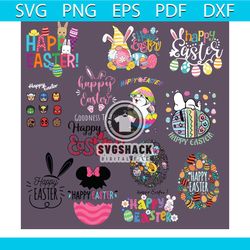 happy easter bundle svg, easter svg, gnome svg, easter eggs svg, mickey mouse svg, easter gnomes svg, happy easter svg,