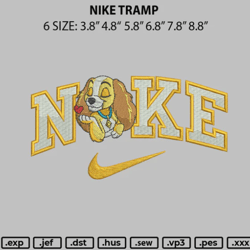 nike tramp embroidery file 6 sizes