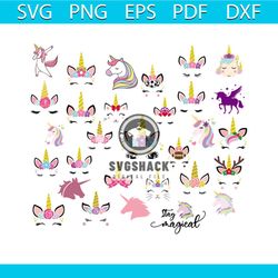 unicorn svg bundle, unicorn birth svg, unicorn love svg, girls svg, dabbing headband