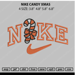 nike candy xmas embroidery file 4 size