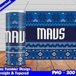 mavericks tumbler design png, 20oz skinny tumbler sublimation template, basketball mavs, straight and tapered design,