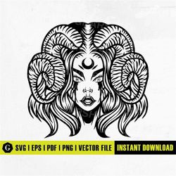 demon girl svg | devil girl sticker | devil svg | devil horns svg | gothic svg | satan stanic evil demon satin tattoo st