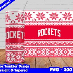 rockets tumbler design png, 20oz skinny tumbler sublimation template, basketball rockets, straight and tapered design,