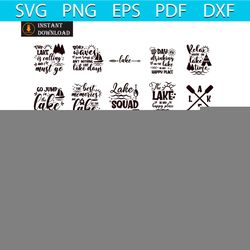 the lake is calling i must go bundle svg, 20 files for fisherman svg