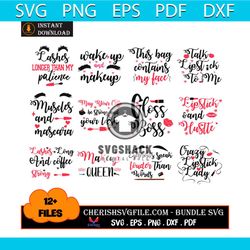 makeup artist quotes design bundle svg, 12 files for makeup artist svg