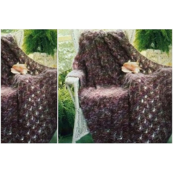 Digital  Vintage Knitting Pattern Afghan Mohair Criss Cross  Country Home Decor  English PDF Template.jpg