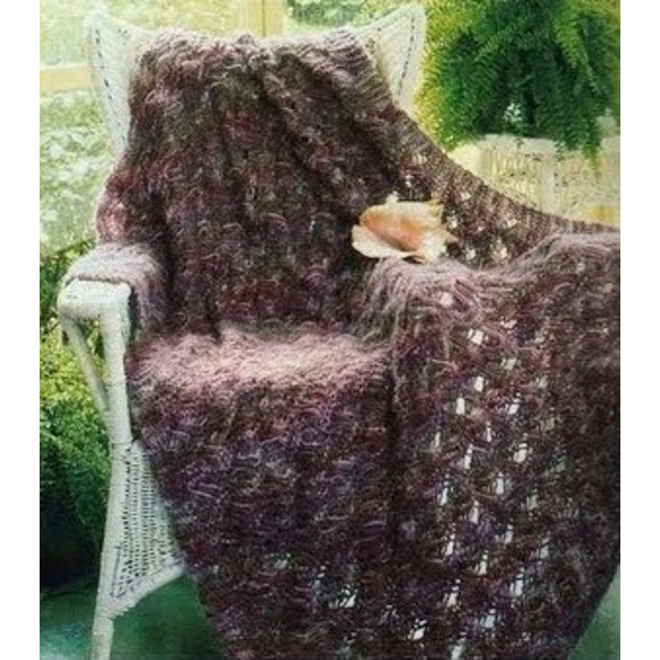 Digital  Vintage Knitting Pattern Afghan Mohair Criss Cross  Country Home Decor  English PDF Template (2).jpg
