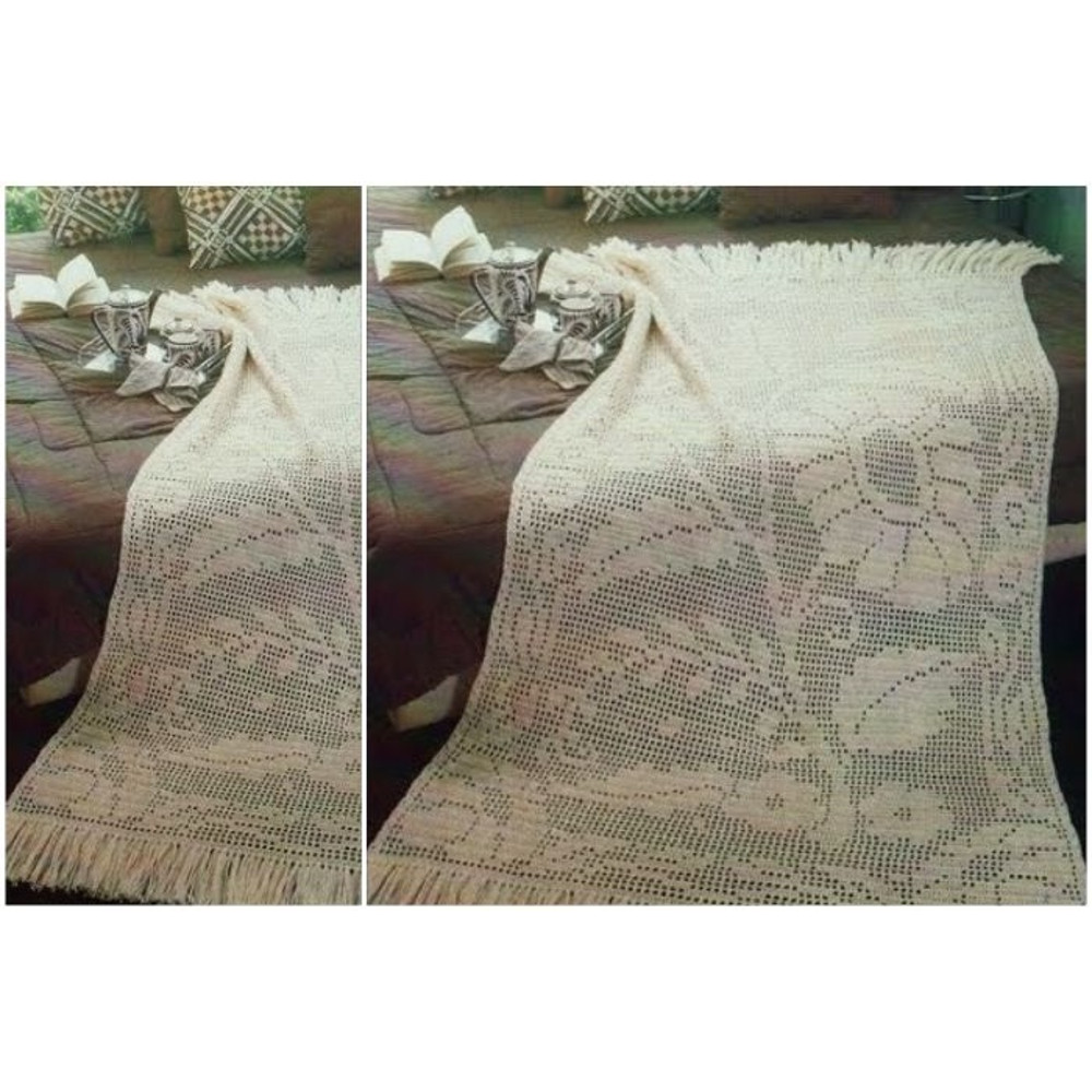 Digital Vintage Crochet Pattern Afghan Filet Spring Flower Country Home Decor English PDF Template.jpg
