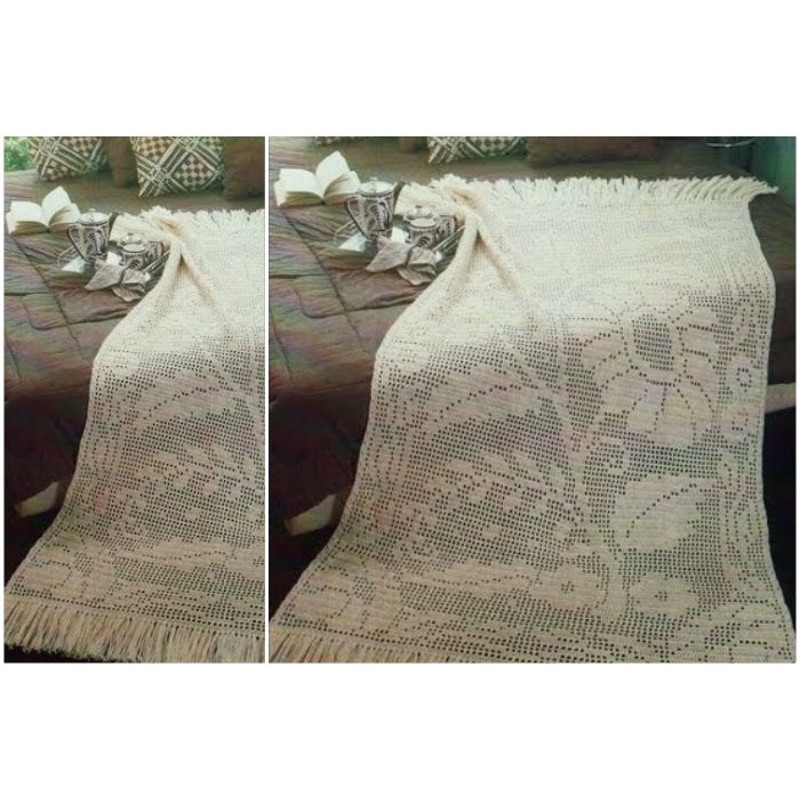 Digital Vintage Crochet Pattern Afghan Filet Spring Flower Country Home Decor English PDF Template.jpg