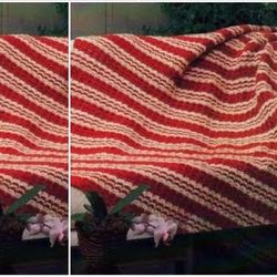 Digital | Vintage Crochet Pattern Afghan Colorado Stripes | Country Home Decor | English PDF Template