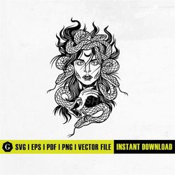goddess medusa svg | medusa svg | girl and snake svg | snake girl svg | gorgon svg | snake face svg  | mythological crea