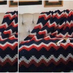 Digital | Vintage Crochet Pattern Afghan Granny Ripple | Country Home Decor | English PDF Template