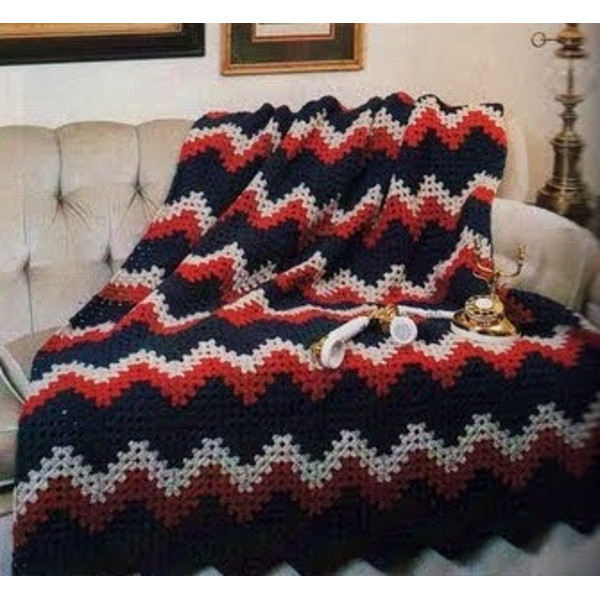 Digital  Vintage Crochet Pattern Afghan Granny Ripple  Country Home Decor  English PDF Template (2).jpg