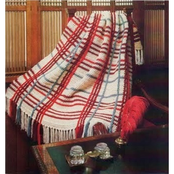 Digital  Vintage Crochet Pattern Afghan Highland Glen  Country Home Decor  English PDF Template (2).jpg