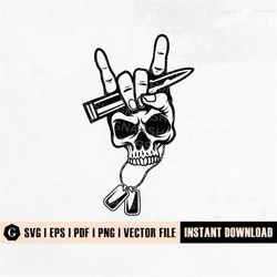 rock sign skull veteran svg | rock sign svg | skull svg | veteran png | veteran skull svg | veteran clipart | skeleton h