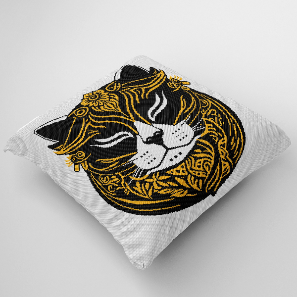 cat cross stitch pattern pillow