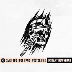 coal miner skull svg | mining skull svg | skull clipart | miner svg | miner skull svg | coal mining svg | mining clipart