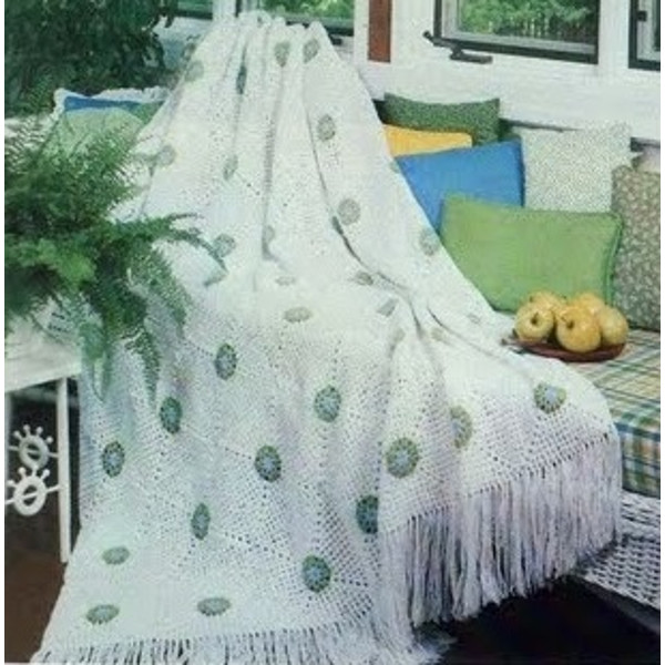Digital  Vintage Crochet Pattern Afghan Snowflowers  Country Home Decor  English PDF Template (2).jpg