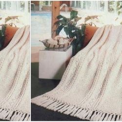 Digital | Vintage Crochet Pattern Afghan Fisherman Irish Mist | Country Home Decor | English PDF Template