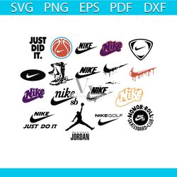 nike logo svg bundle, bundle 24 images just do it, nike swoosh cricut digital, cut file nike swoosh