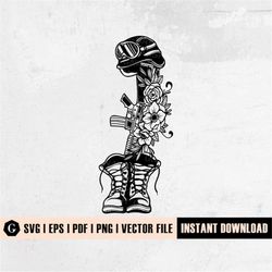 soldier memorial svg file | fallen soldier svg | fallen soldier tribute svg | soldier kneeling praying | soldier silhoue