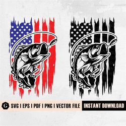 us bass fishing svg | fishing svg | bass fish angling svg | usa svg | bass fish clipart | fisherman catching fish | dad