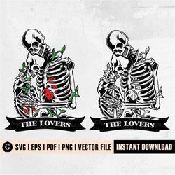 skull lovers svg | skeleton couple | skeletons kissing | skull silhouette | skull clipart | skull lovers | bones of huma