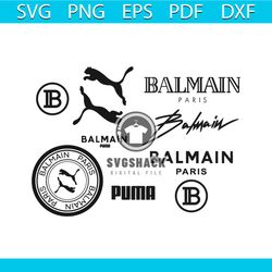 puma and balmain logo svg bundle, trending svg, puma svg, balmain puma svg, puma logo svg, balmain svg, balmain logo svg