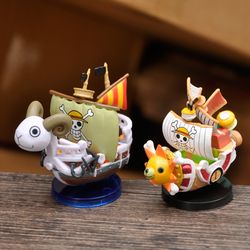 7cm Anime One Piece Ship Figure Luffy Model Toy Super Cute Mini Boat THOUSANDSUNNY Going Merry Assembled Model Action Fi