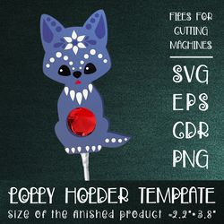 Wolf Lollipop Holder | Paper Craft Template SVG