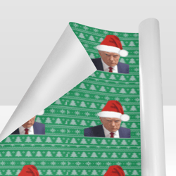 Trump Mugshot Santa Christmas Gift Wrapping Paper 58"x 23" (1 Roll)