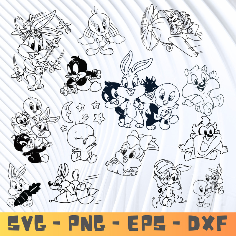 looney tunes silhouette LOGOS SVG and png.png