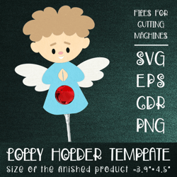 Angel Boy Lollipop Holder | Paper Craft Template SVG