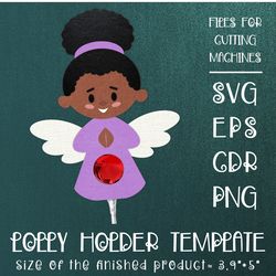 Black Girl Angel | Lollipop Holder SVG | Paper Craft Template