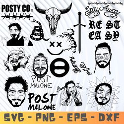 Post Malone Bundle SVG ,Post Malone Character, Post Malone svg bundle, Post Malone cutting files . Layered Files