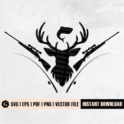 deer and fish svg | deer hunter svg | hunting svg file | fishing svg | deer hunting svg | buck svg | deer head svg | dee