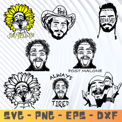 post malone bundle svg ,post malone character, post malone svg bundle, post malone cutting files . layered files