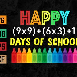 happy 100 days of school math formula math teacher student svg, eps, png, dxf, digital download