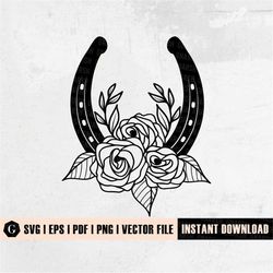 horseshoe svg file | horseshoe cut file | horseshoe flowers | horseshoe floral | good luck | equestrian | monogram fram