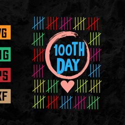 100 days smarter counting tally marks 100th day of school svg, eps, png, dxf, digital download