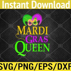 funny carnival party confetti - mardi gras queen crow svg, eps, png, dxf, digital download