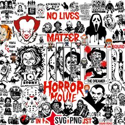 Horror Movie Characters Bundle Svg Horror Movie Characters svg, Michael Myers svg, Jason Voorhees SVG, Scream svg
